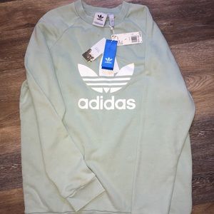 ADIDAS logo turquoise blue sweatshirt